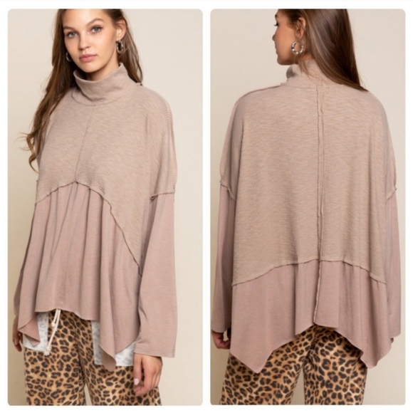 POL Mocha Long Sleeve Top - sizes Small - NEW - Picture 4 of 12